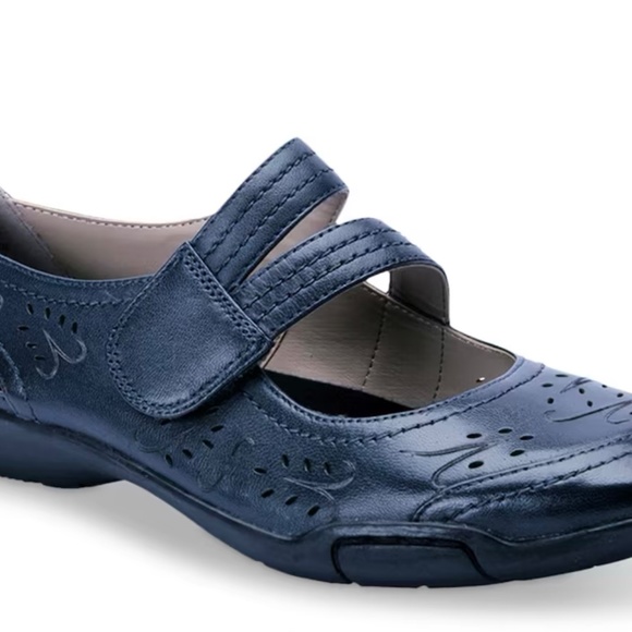 Ros Hommerson Chelsea Mary Jane Blue Leather Shoes 10N - Picture 9 of 10